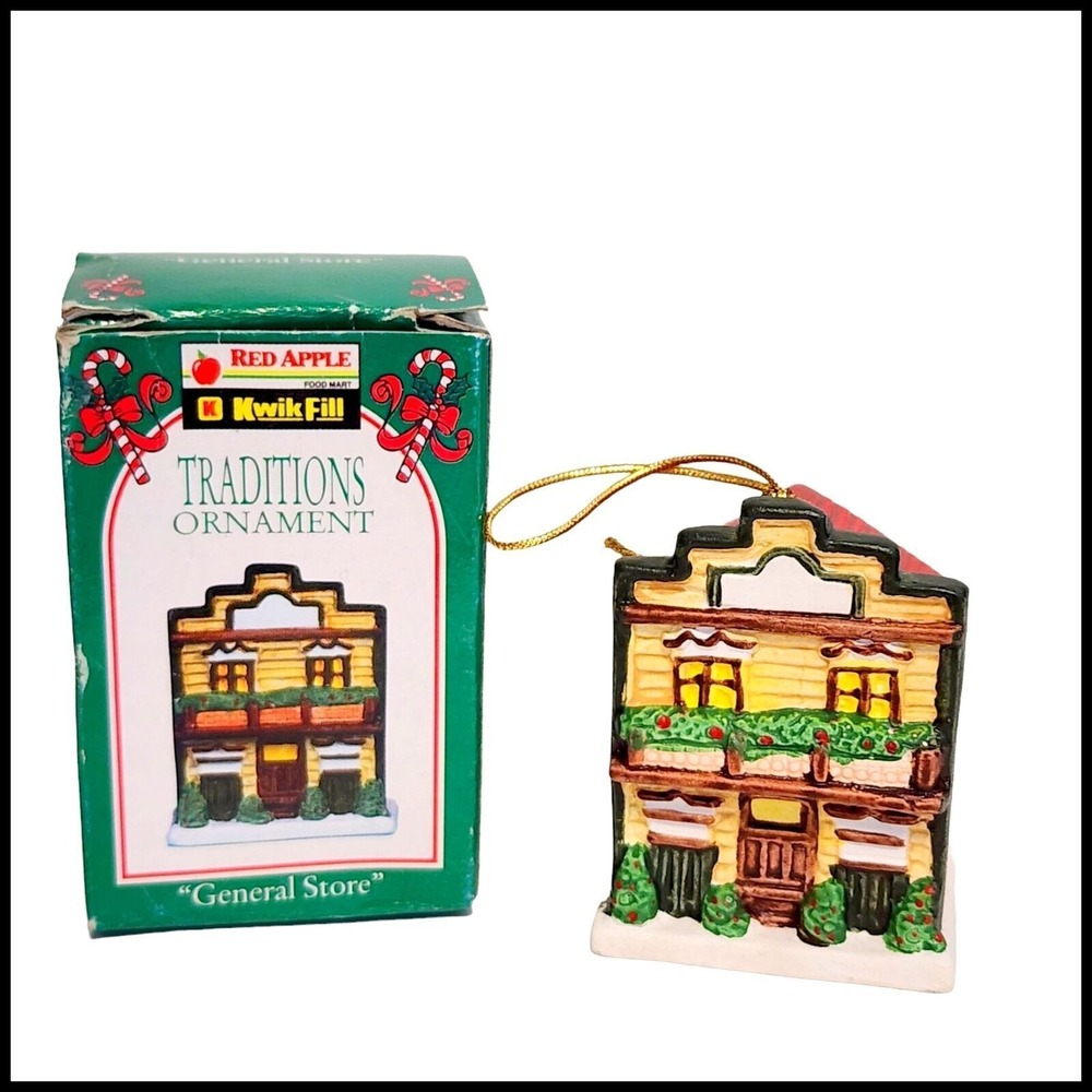 Red‎ Apple Traditions Ornament General Store Ceramic Christmas Holiday Decor